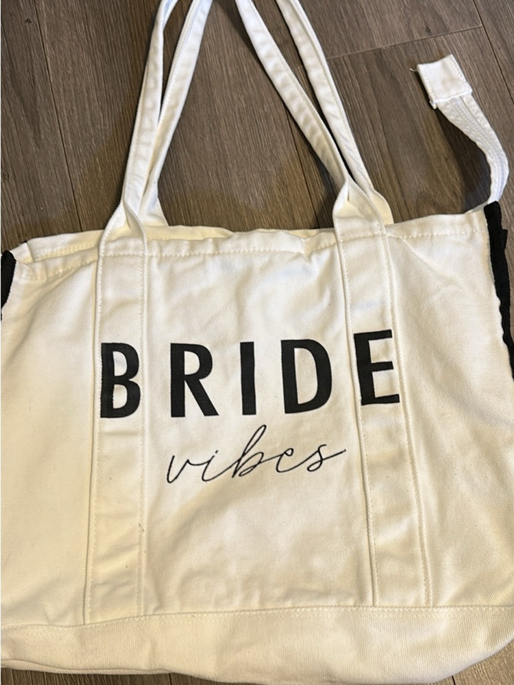 Bride Vibes White Canvas Tote Bag - Bridal Weekend Tote
